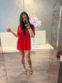 Maxi T-shirt dress Essential Red Vicolo
