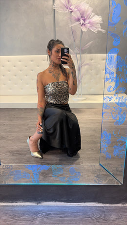 ✨ Top Fascia Animalier con Paillettes Argento