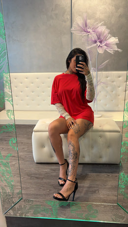 Maxi T-shirt dress Essential Red Vicolo